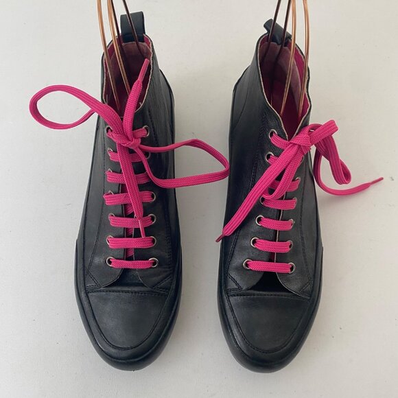 Candice Cooper Dafne 2 Sneakers | Anthropologie Candice Cooper {size 41} Sneakers Shoes Black Pink Laces